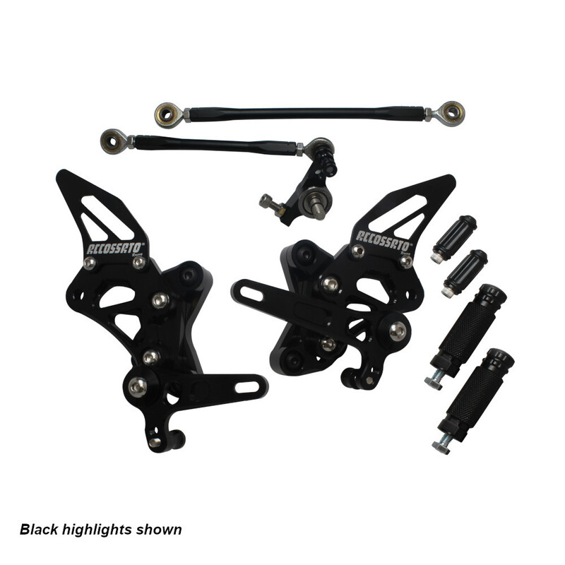 Accossato Adjustable Rearsets for Ducati 848 1098R 1198 red