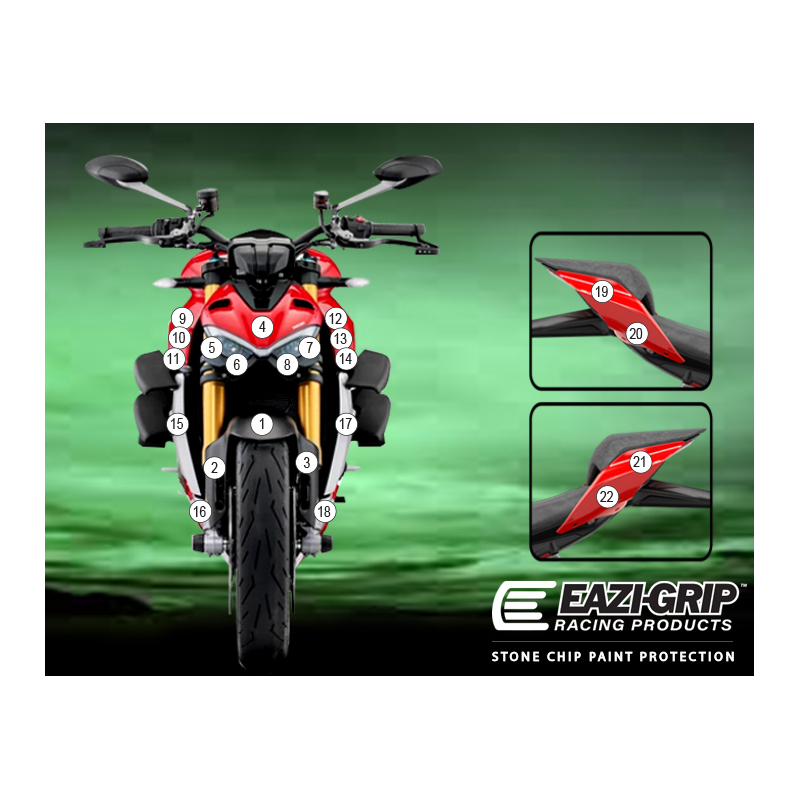 Eazi-Guard Paint Protection Film for Ducati Streetfighter V4 2020 - 2022  gloss