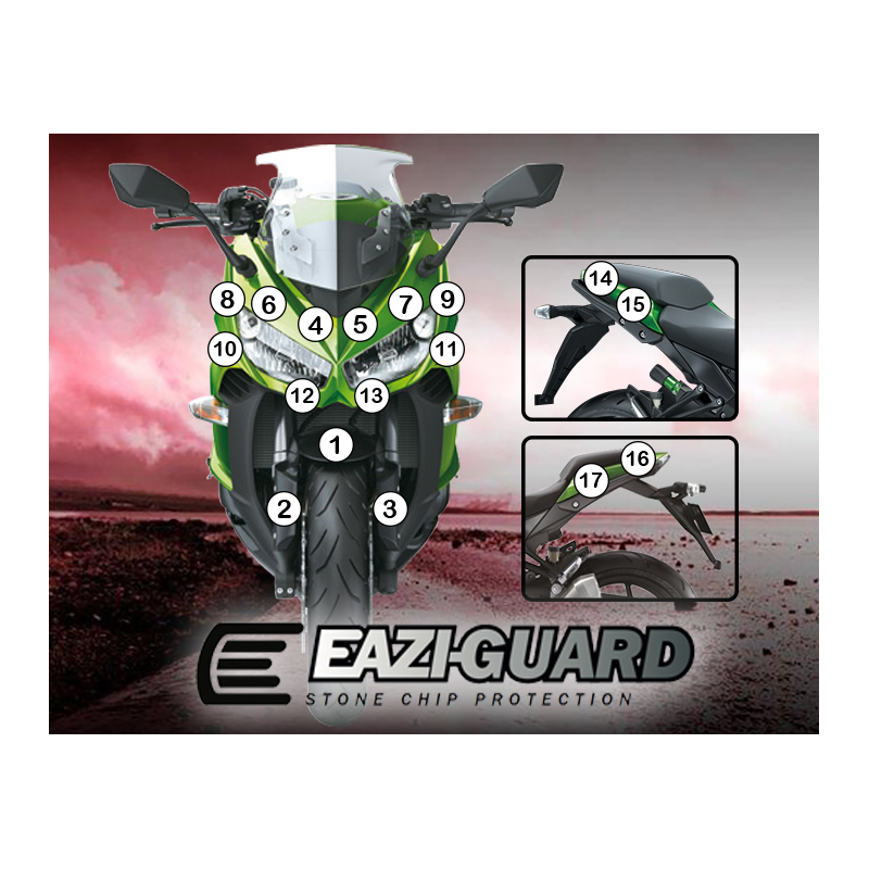 Eazi-Guard Paint Protection Film for Kawasaki Ninja 1000 2011 - 2016  matte