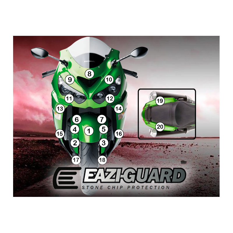 Eazi-Guard Paint Protection Film for Kawasaki ZX-14R  gloss