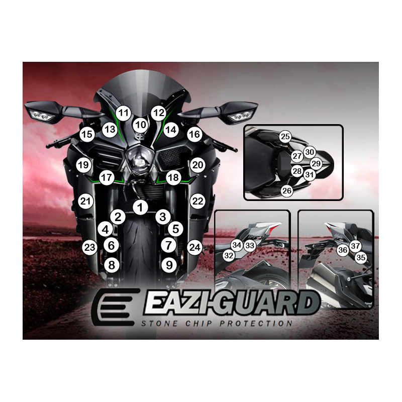 Eazi-Guard Paint Protection Film for Kawasaki Ninja H2  gloss