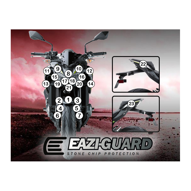 Eazi-Guard Paint Protection Film for Kawasaki Z900 2017 - 2019  gloss