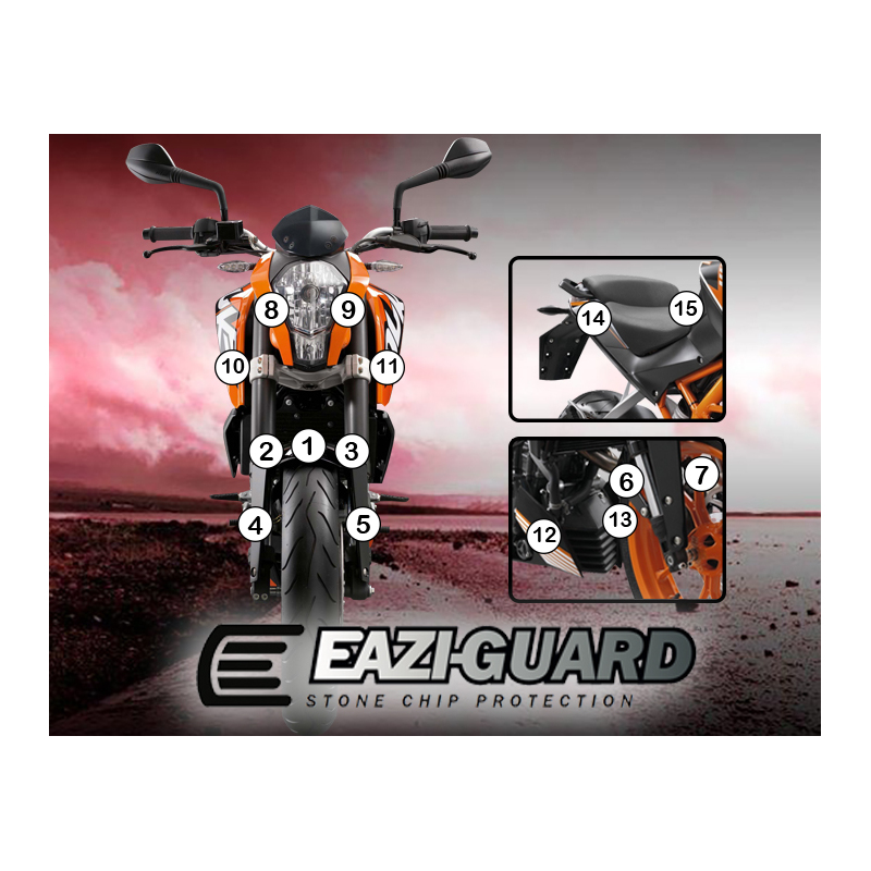 Eazi-Guard Paint Protection Film for KTM 390 Duke 2013 – 2016  gloss
