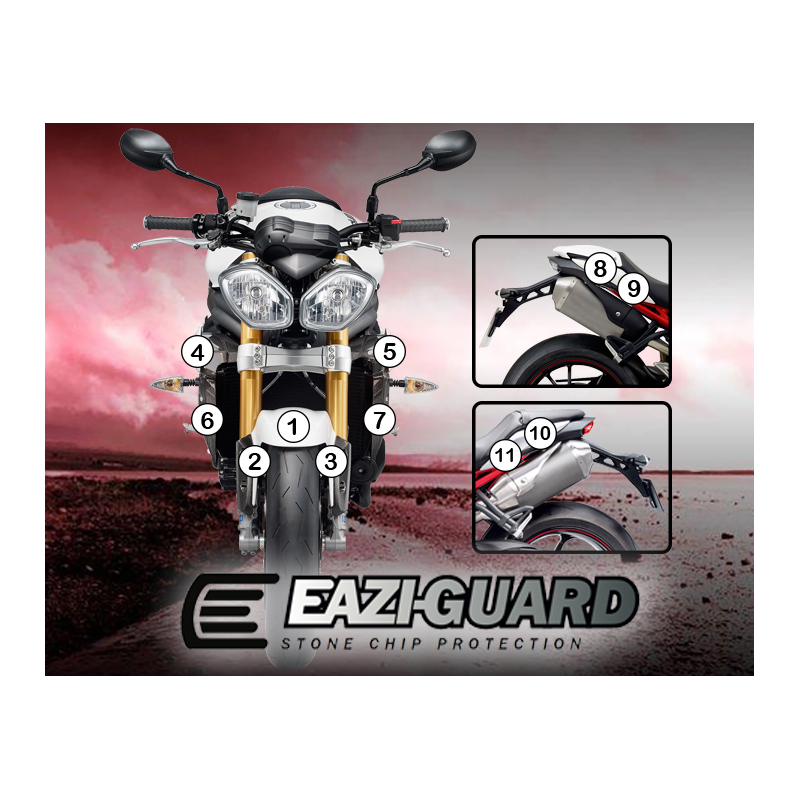 Eazi-Guard Paint Protection Film for Triumph Speed Triple 2011 - 2015  matte