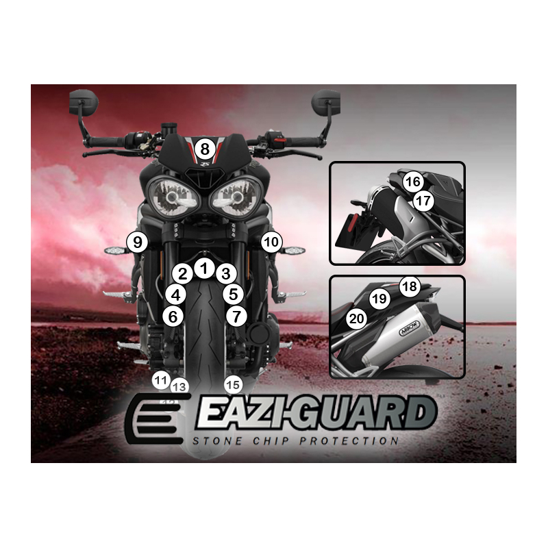 Eazi-Guard Paint Protection Film for Triumph Speed Triple RS 2018  gloss