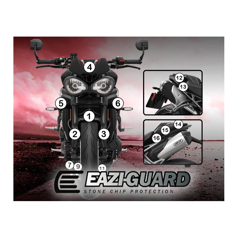 Eazi-Guard Paint Protection Film for Triumph Speed Triple 2016 – 2017  gloss