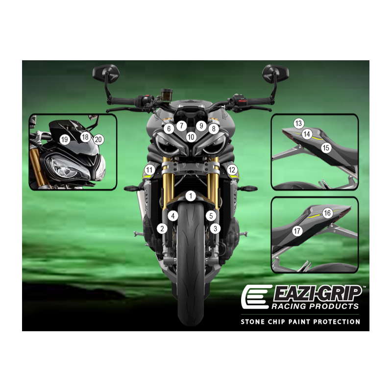 Eazi-Guard Paint Protection Film for Triumph Speed Triple 1200 RS  gloss