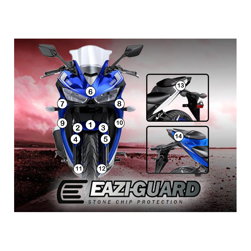 Eazi-Guard Paint Protection Film for Yamaha YZF-R3 2015 - 2018  gloss