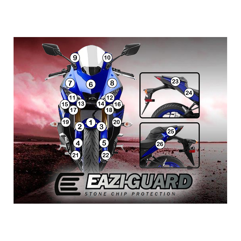 Eazi-Guard Paint Protection Film for Yamaha YZF-R3 2019  gloss