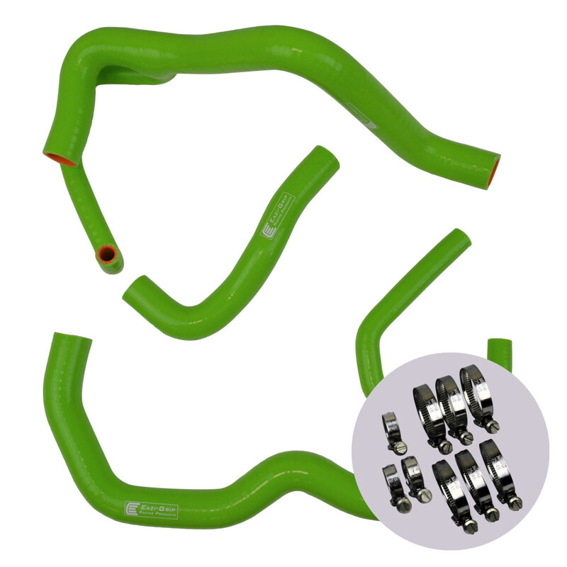 Eazi-Grip Silicone Hose and Clip Kit (Race) for Kawasaki ZX-6R 2009 - 2021  green