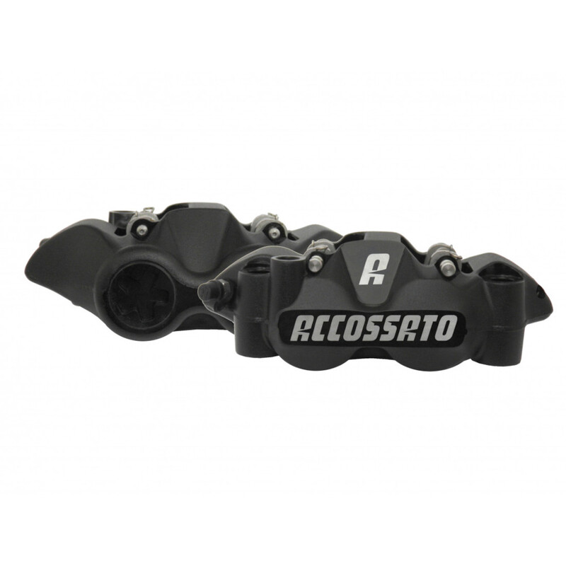 Accossato Radial Brake Caliper Forged Monoblock 108 mm black anodised sintered pads  left and right