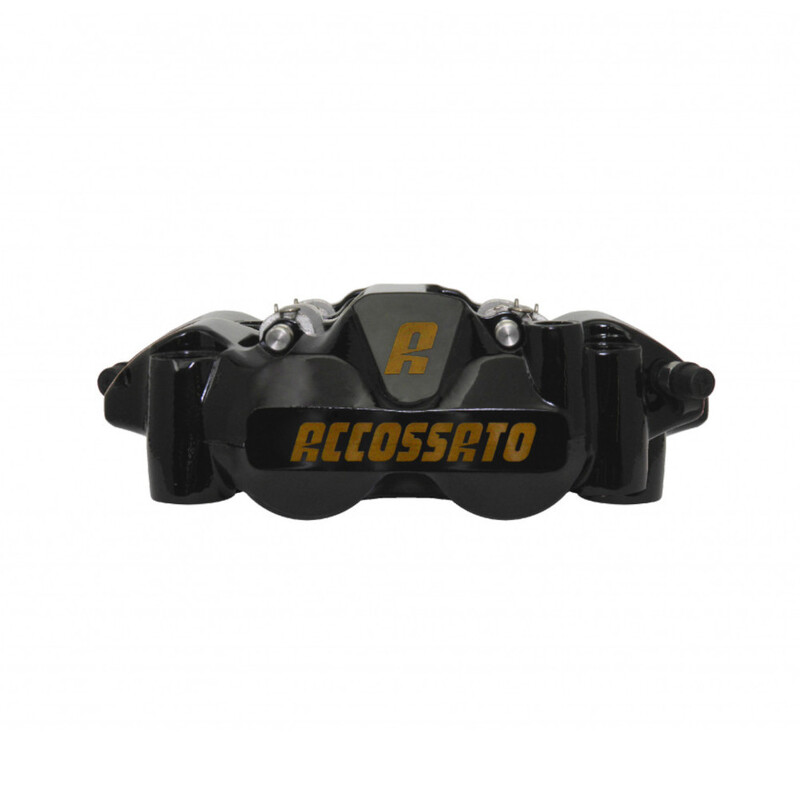 Accossato Radial Brake Caliper Forged Monoblock 108 mm black painted organic pads  right only