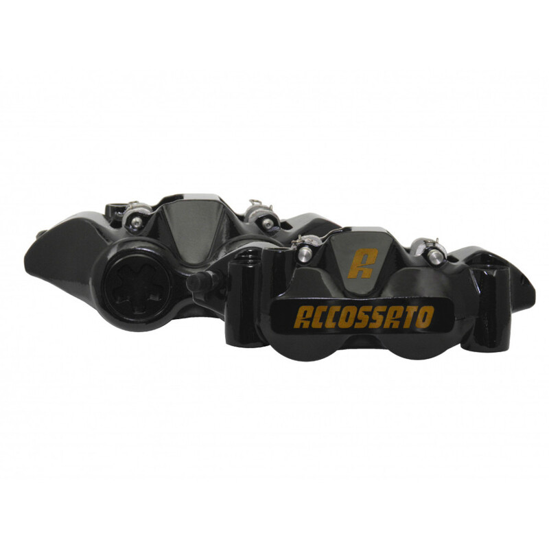 Accossato Radial Brake Caliper Forged Monoblock 108 mm black painted organic pads  left and right