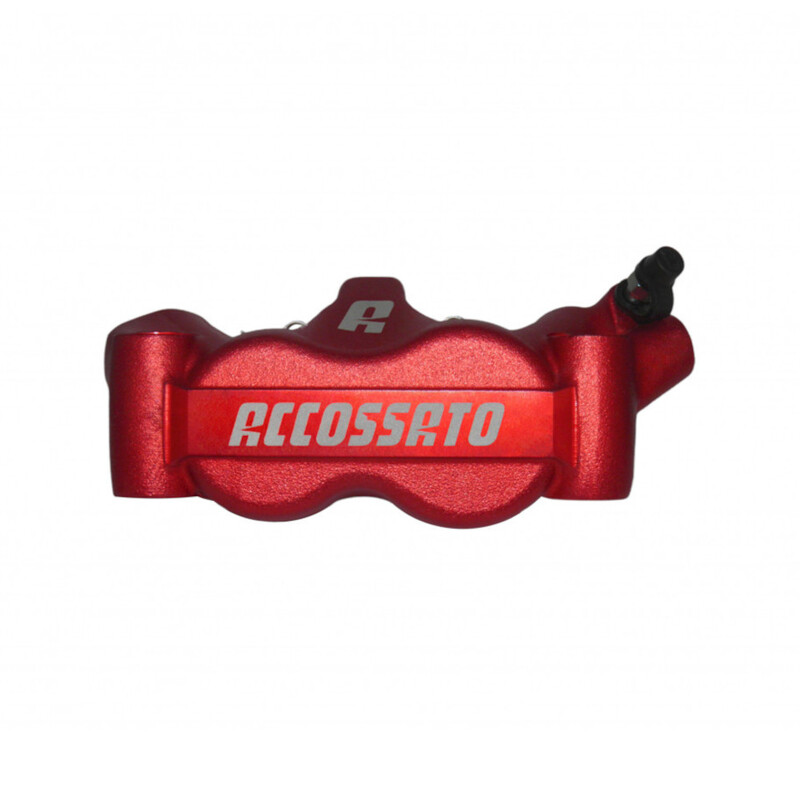 Accossato Radial Brake Caliper Forged Monoblock 100 mm red anodised sintered pads  right only
