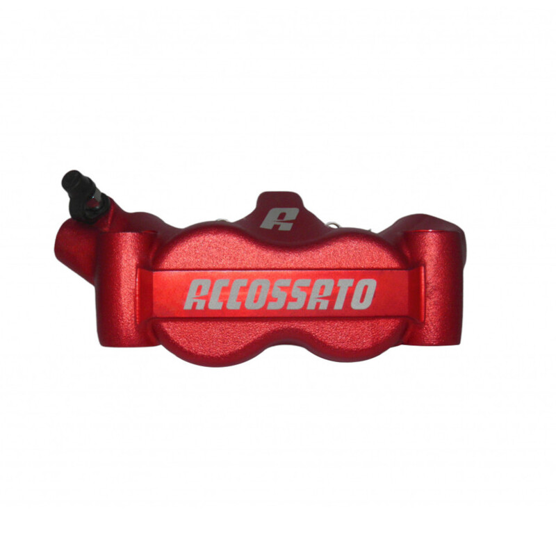 Accossato Radial Brake Caliper Forged Monoblock 100 mm red anodised sintered pads  left only