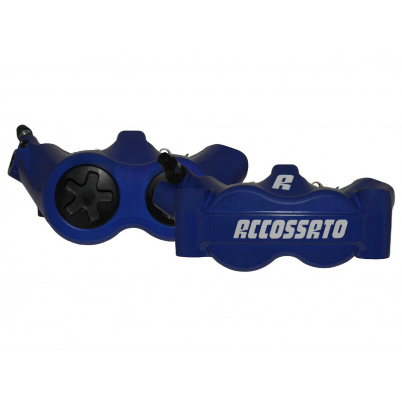 Accossato Radial Brake Caliper Forged Monoblock 100 mm blue painted sintered pads  left and right