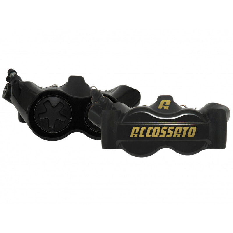 Accossato Radial Brake Caliper Forged Monoblock 100 mm black painted sintered pads  left and right