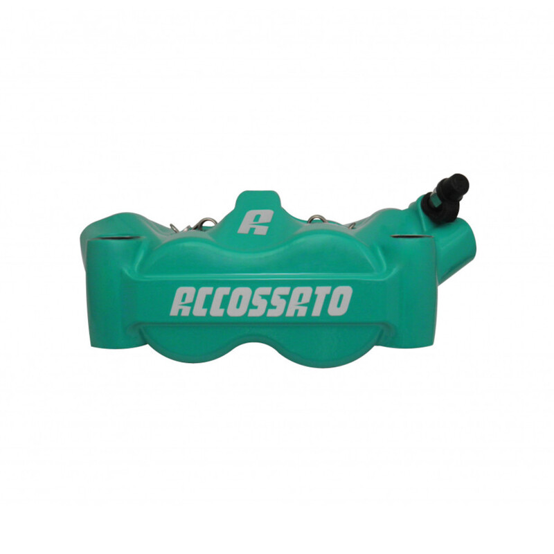 Accossato Radial Brake Caliper Forged Monoblock 100 mm teal painted ZXC pads  right only