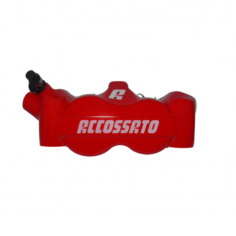Accossato Radial Brake Caliper Forged Monoblock 100 mm red painted sintered pads  left only