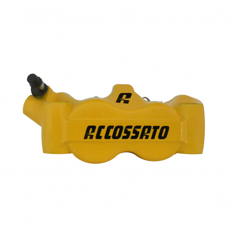 Accossato Radial Brake Caliper Forged Monoblock 100 mm yellow painted ZXC pads  left only