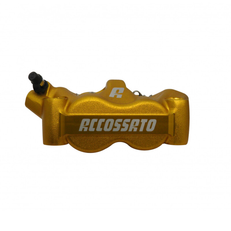 Accossato Radial Brake Caliper Forged Monoblock 100 mm gold anodised sintered pads  left only
