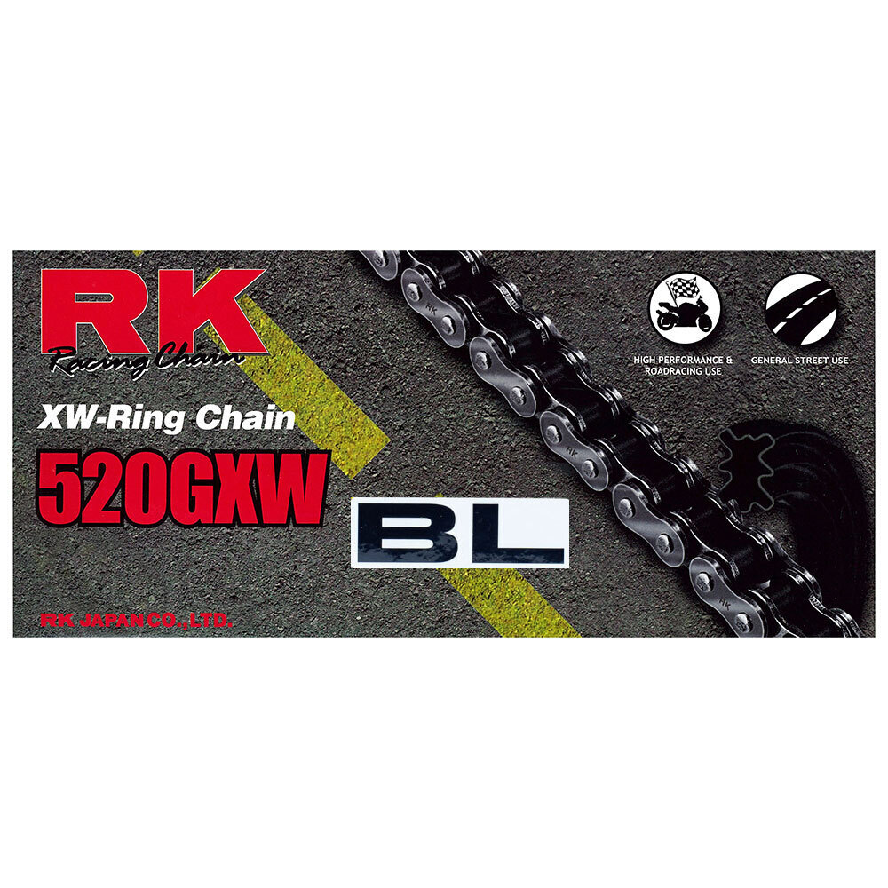 RK CHAIN 520GXW - 120 LINK - BLACK/GOLD