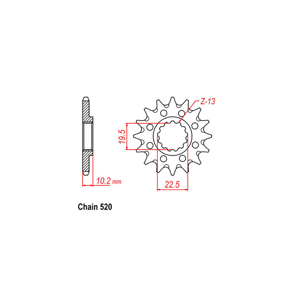 FRONT SPROCKET - STEEL  14T 520P