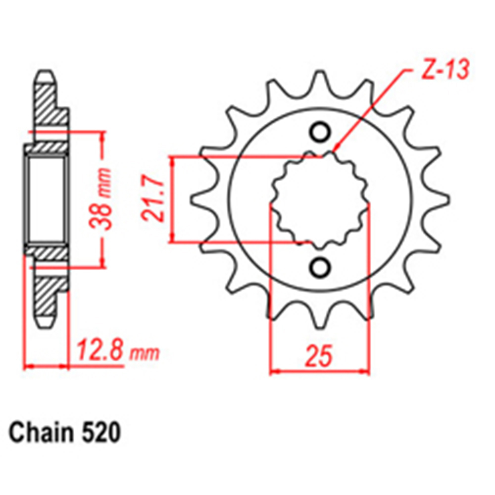FRONT SPROCKET - STEEL  16T 520P