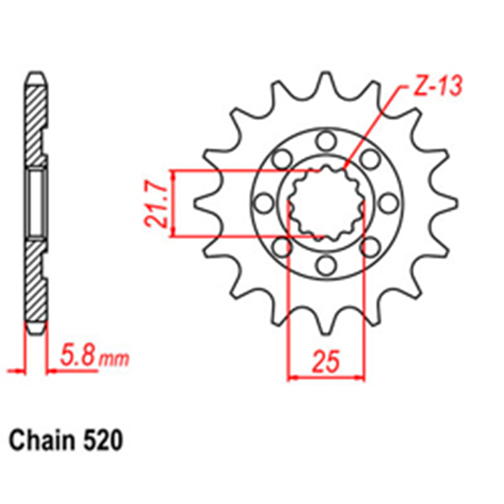 FRONT SPROCKET - STEEL  12T 520P