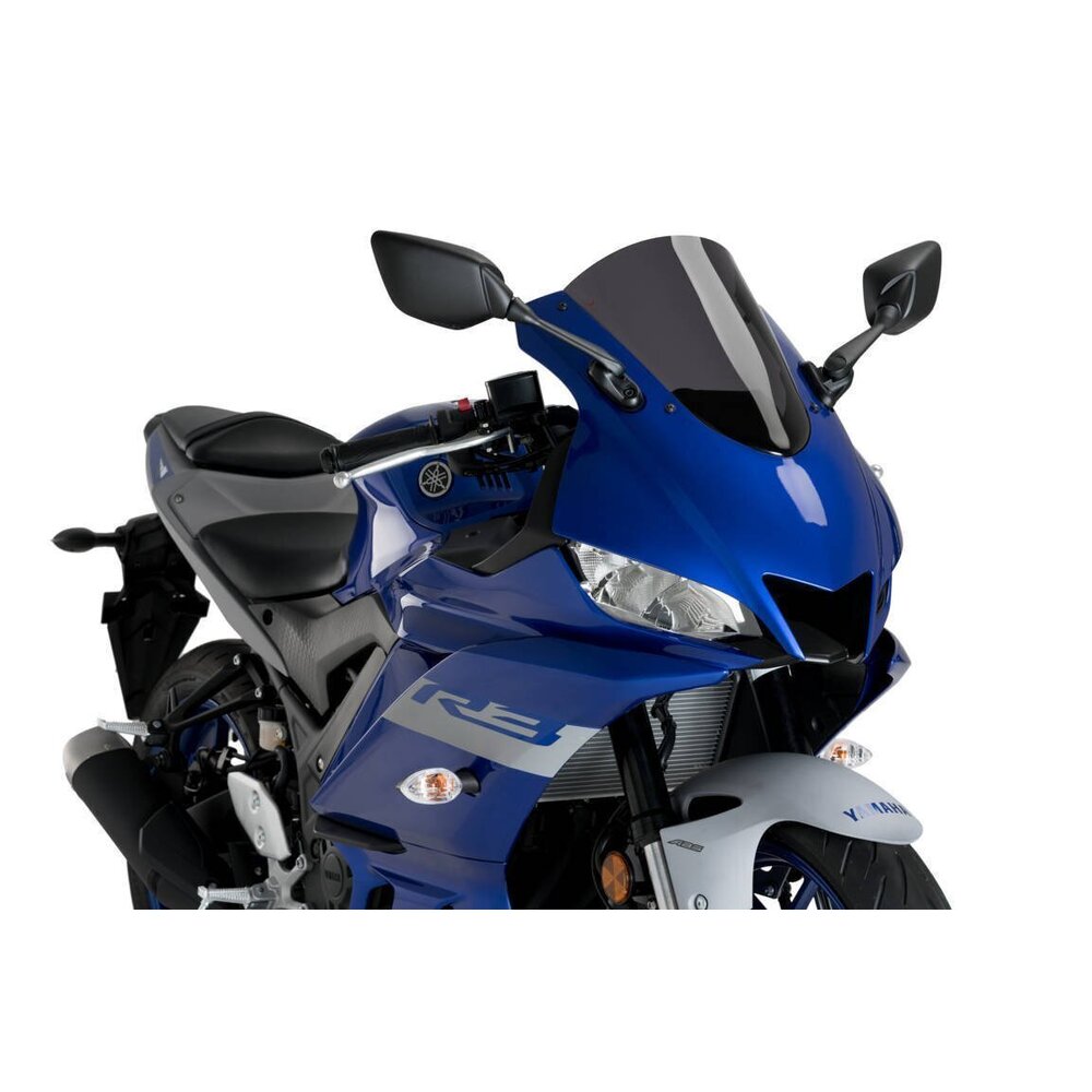 Puig R-Racer Screen To Suit Yamaha YZF-R3 (2019 - Onwards) - Dark Smoke