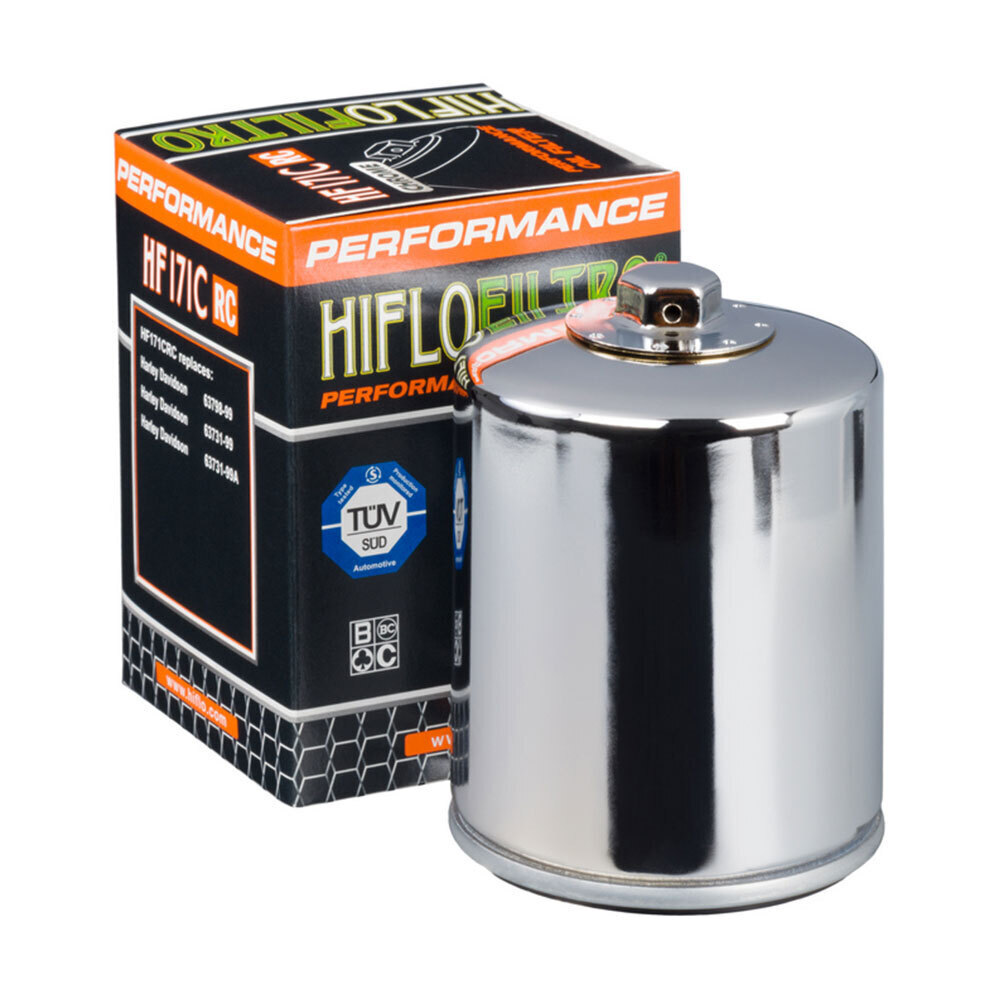 HIFLOFILTRO - OIL FILTER  HF171CRC CHROME (With Nut)