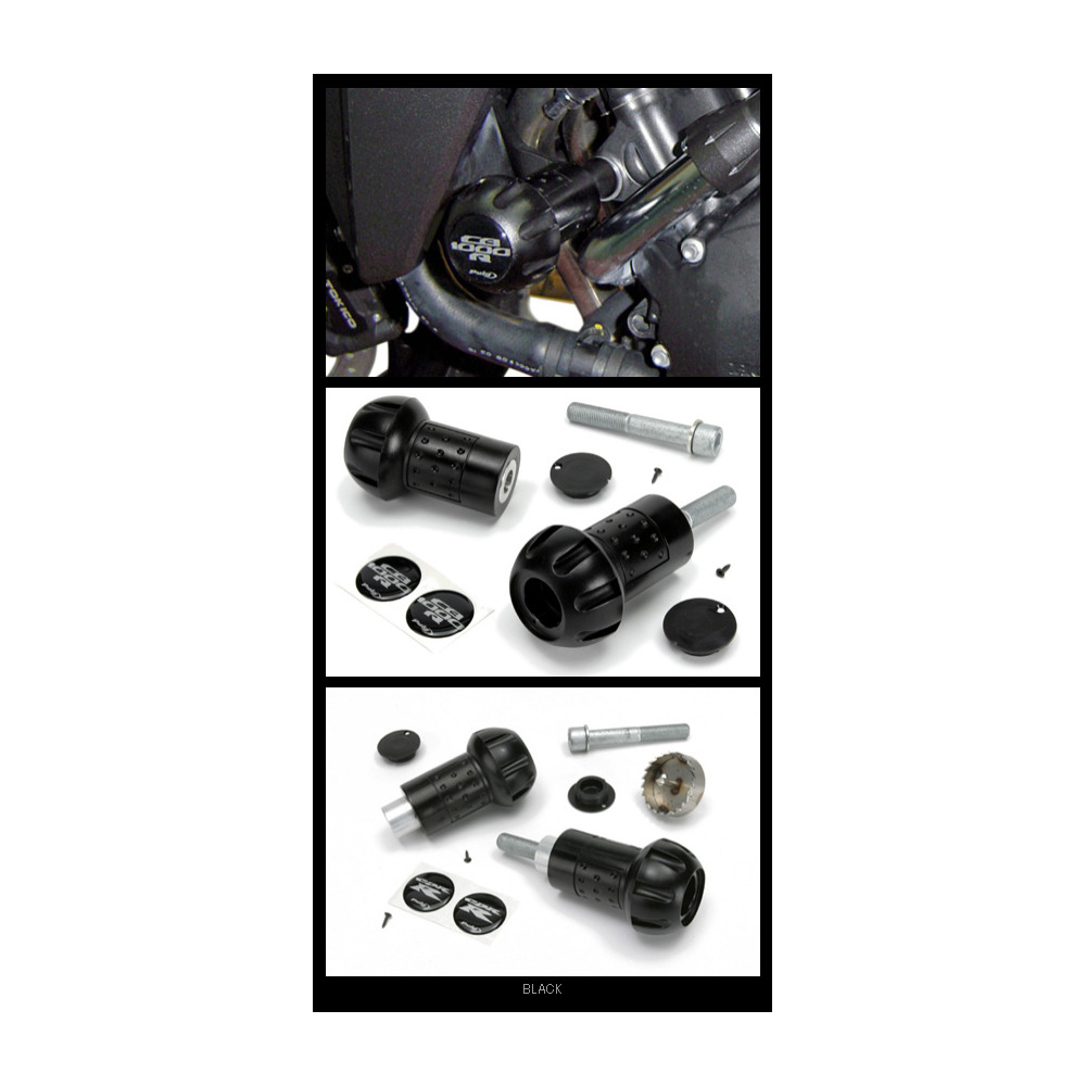 Puig R12 Frame Sliders Compatible With Honda CBR1000RR 2008 - 2011 (Black)
