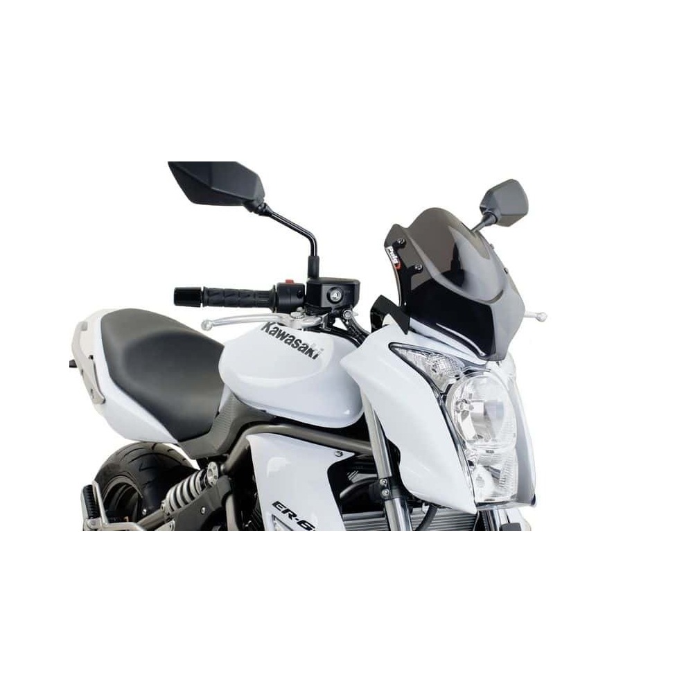 Puig New Generation Sport Screen To Suit Kawasaki ER-6N (2009-2011) - Dark Smoke