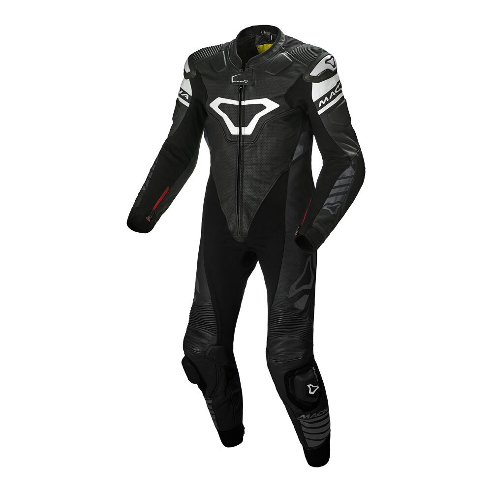 Macna Tracktix 1 Piece Suit Black/White 50 Medium