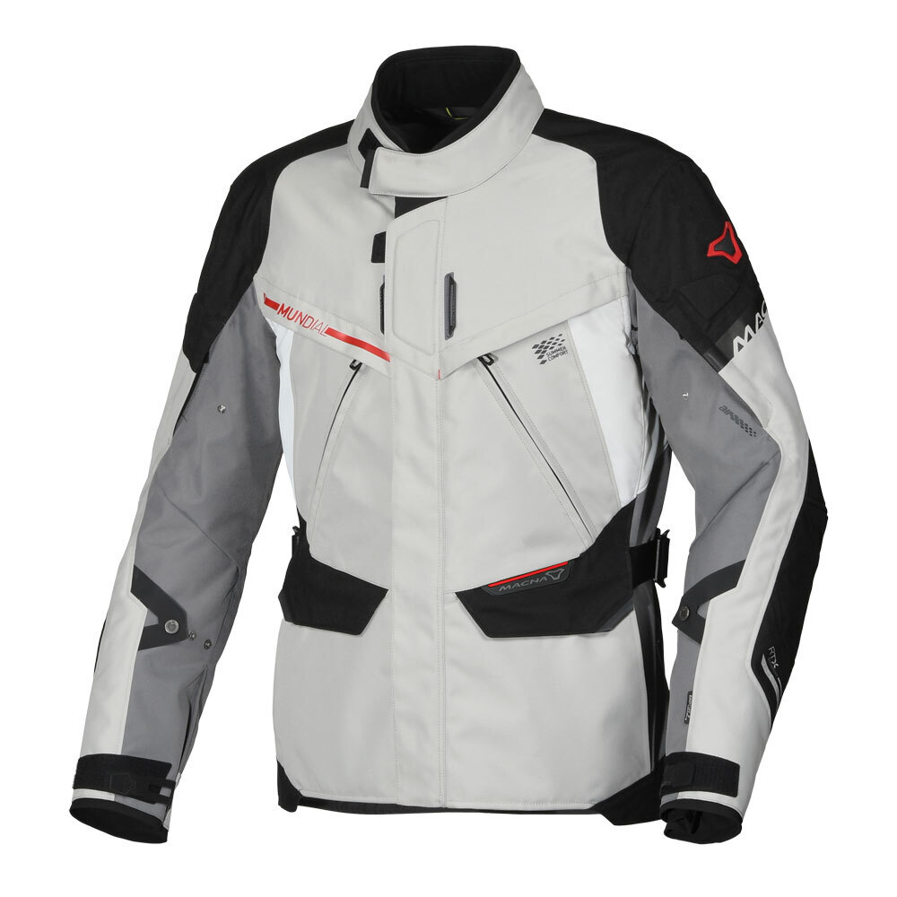 Macna Mundial Jacket Black/Grey/Red Medium