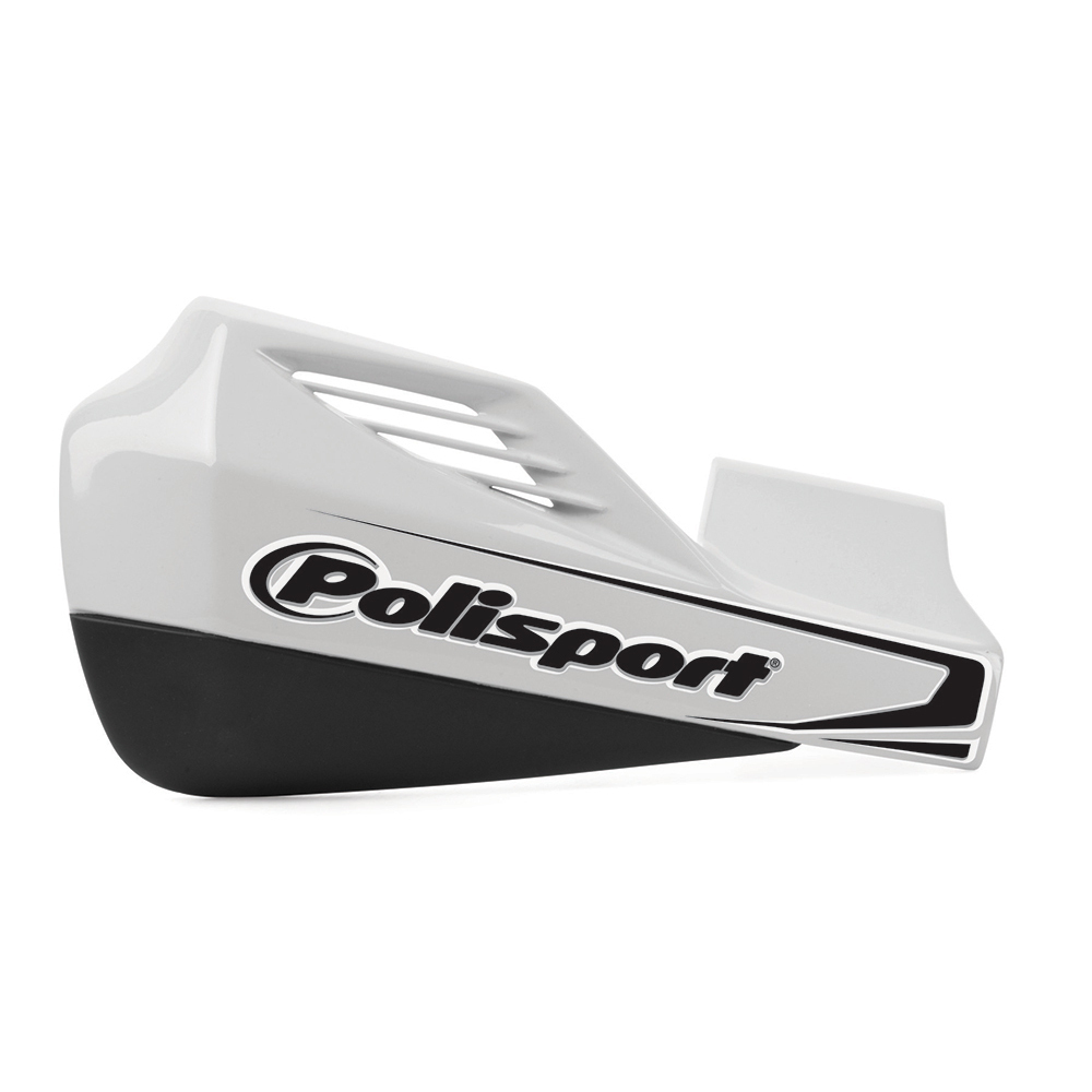 POLISPORT MX ROCKS HANDGUARDS + UNIVERSAL ALUMINIUM FITTING KIT - WHITE