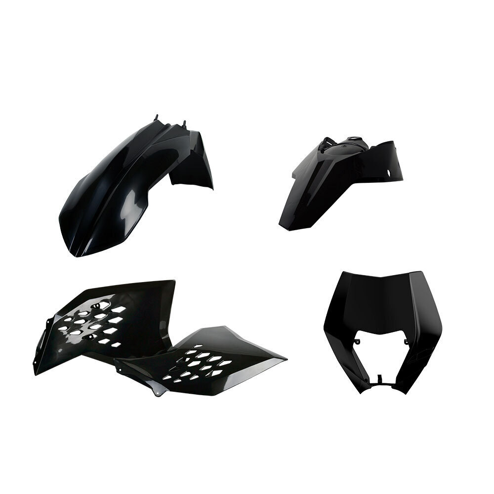 POLISPORT ENDURO KIT KTM EXC/EXC-F 08-11 - BLACK  (INCL. HEADLIGHT SURROUND) 