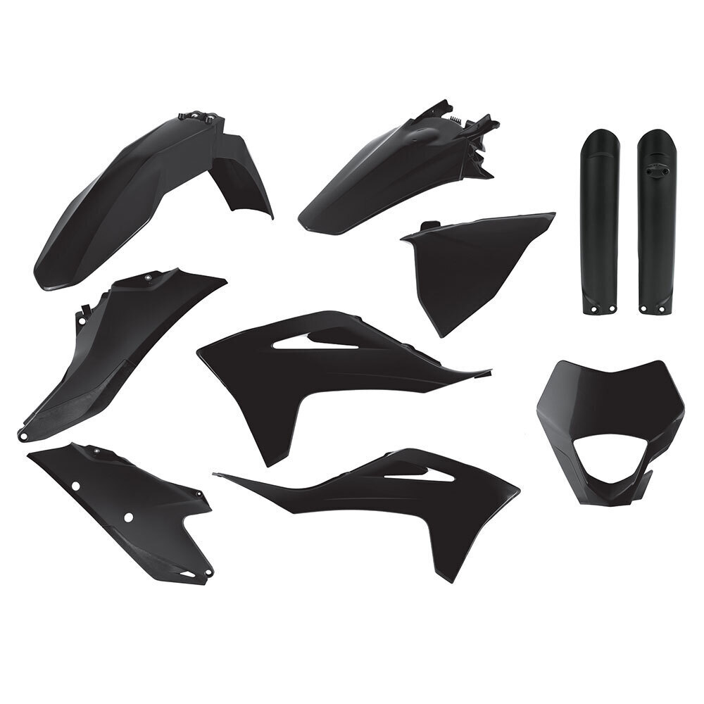 POLISPORT ENDURO KIT GASGAS EC/EC-F 21-23 - BLACK (INCL. HEADLIGHT SURROUND & FORK GUARDS) 