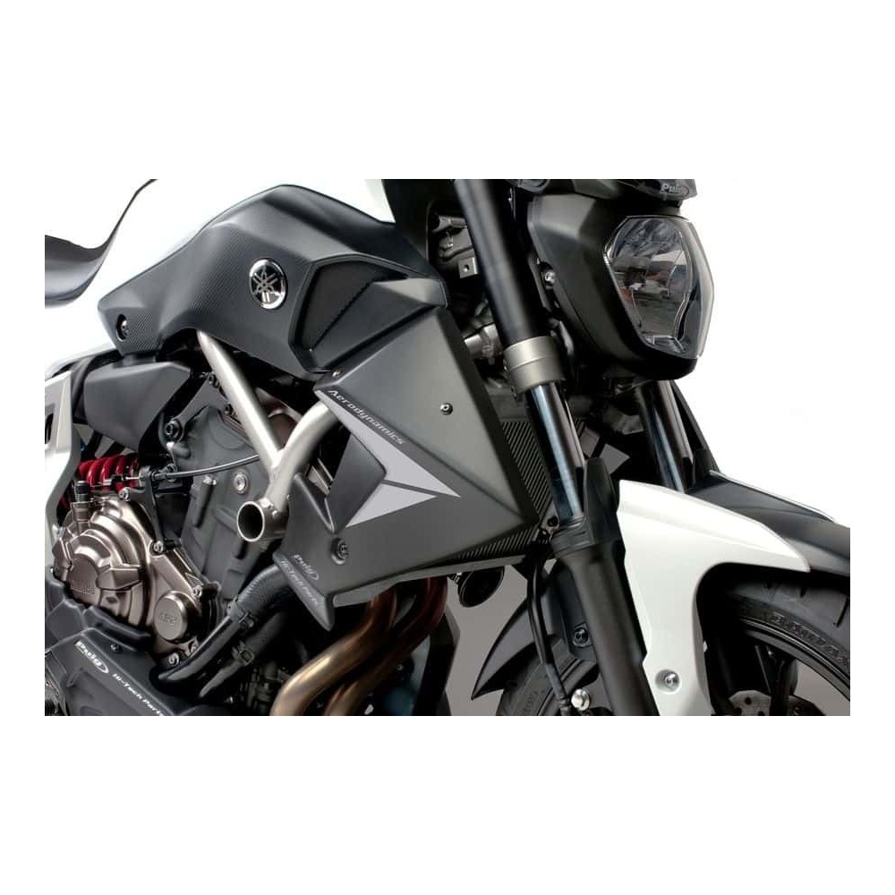 Puig Radiator Caps Compatible With Yamaha MT-07/FZ-07 2014 - 2017 (Carbon)