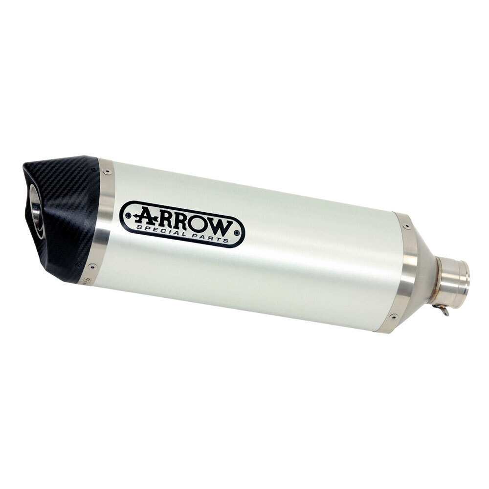 ARROW Silencer Race-TECH Aluminium Silver with Carbon Fibre End Cap 