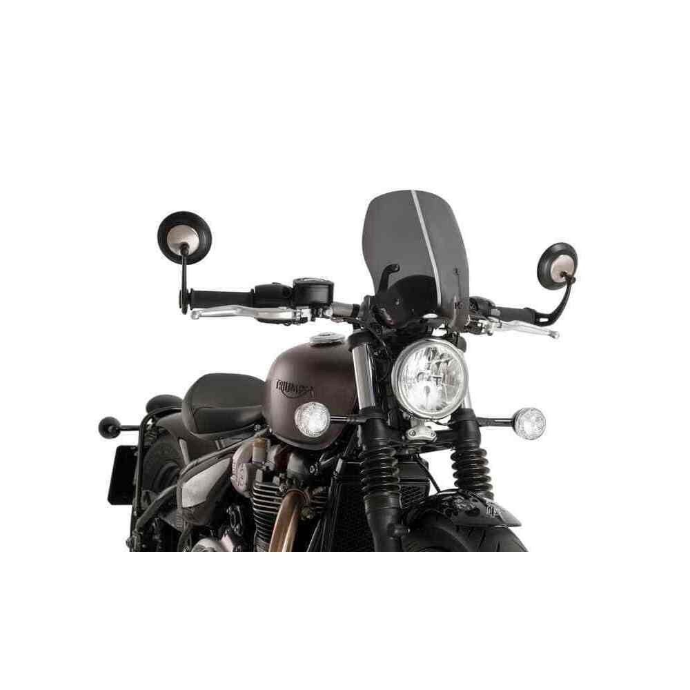 Puig New Generation Touring Screen Compatible With Triumph Bonneville Bobber 2017 - Onwards (Dark Smoke)