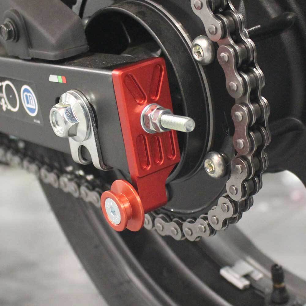 CHAIN ADJUSTER WITH PICK UP SPOOLS CBR250R, CBR300R & CB300F 11-19 - RED