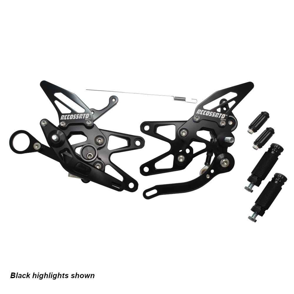Accossato Adjustable Rearsets for BMW S1000RR 2009 - 2014 blue