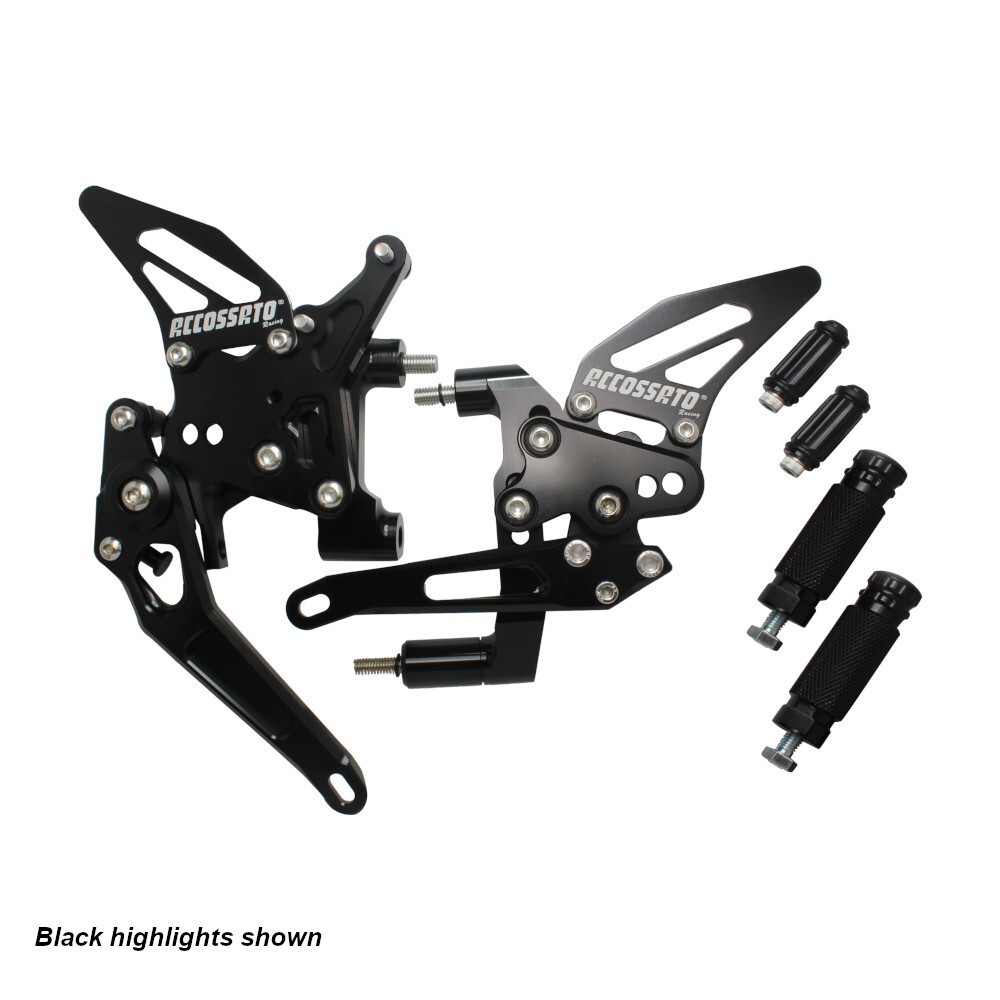 Accossato Adjustable Rearsets for Ducati 1199 Panigale 2012 red