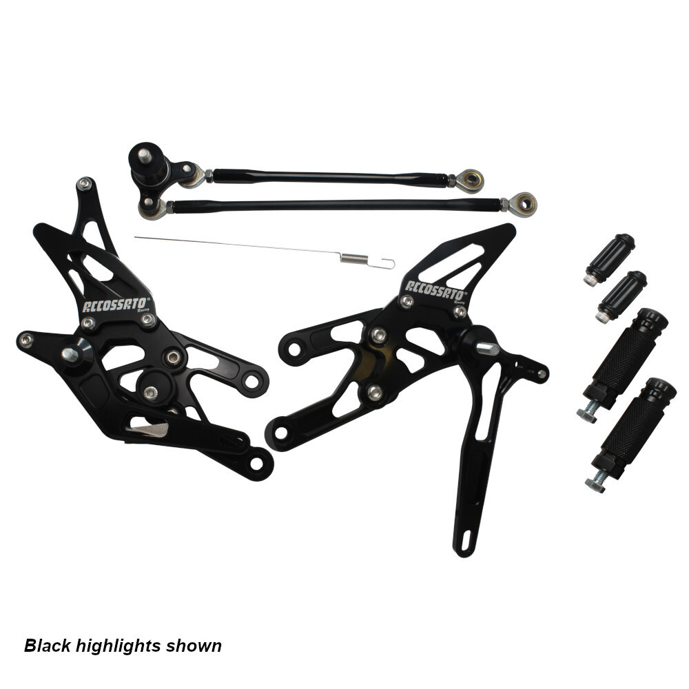 Accossato Adjustable Rearsets for Honda CBR1000RR 2004 - 2007 red