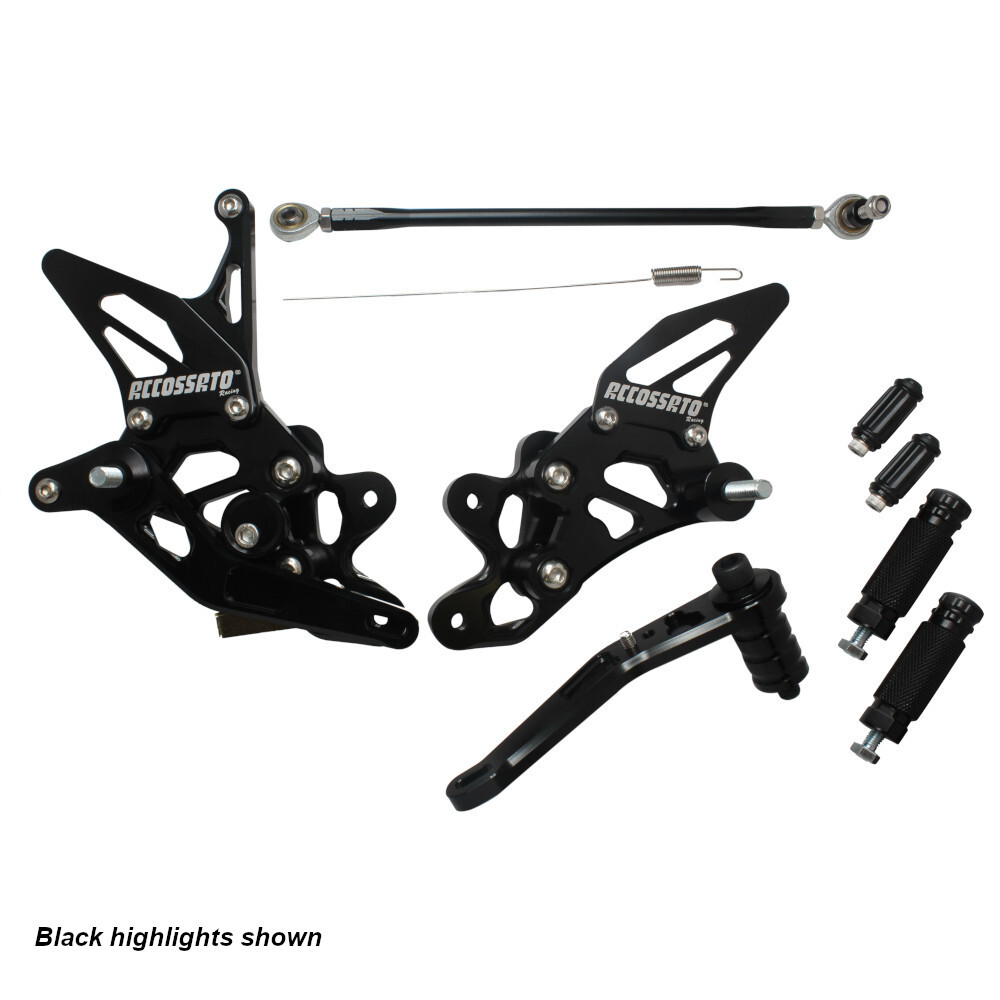 Accossato Adjustable Rearsets for Suzuki GSX-R600 750 2006 - 2010 gold
