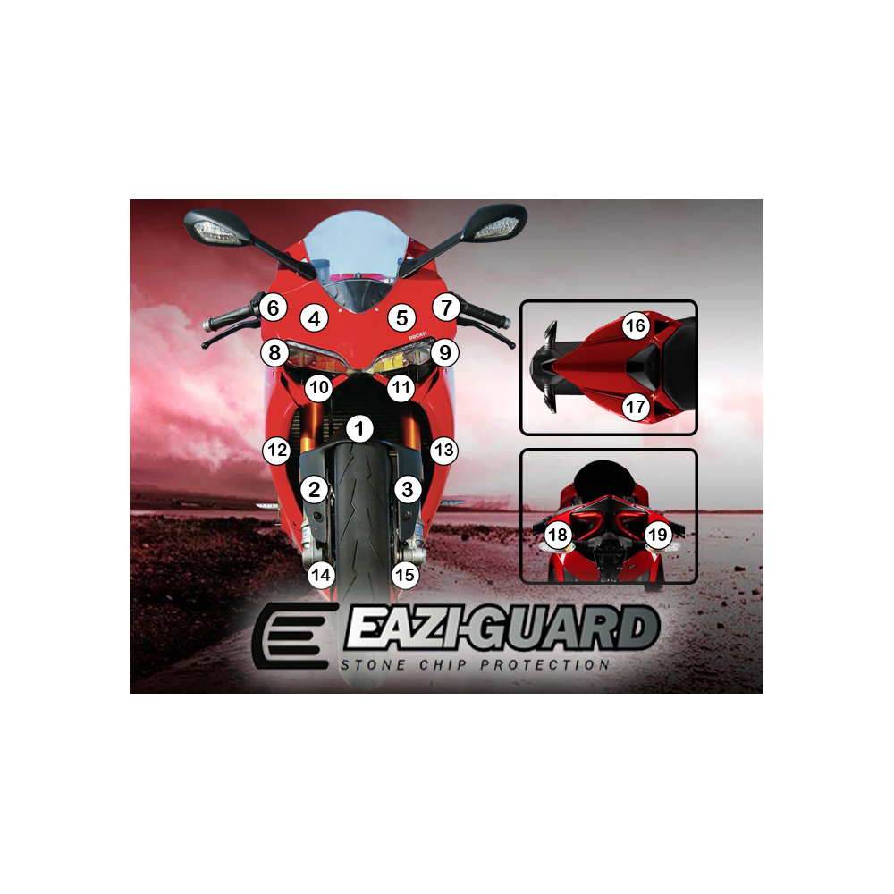 Eazi-Guard Paint Protection Film for Ducati Panigale 899 1199  gloss