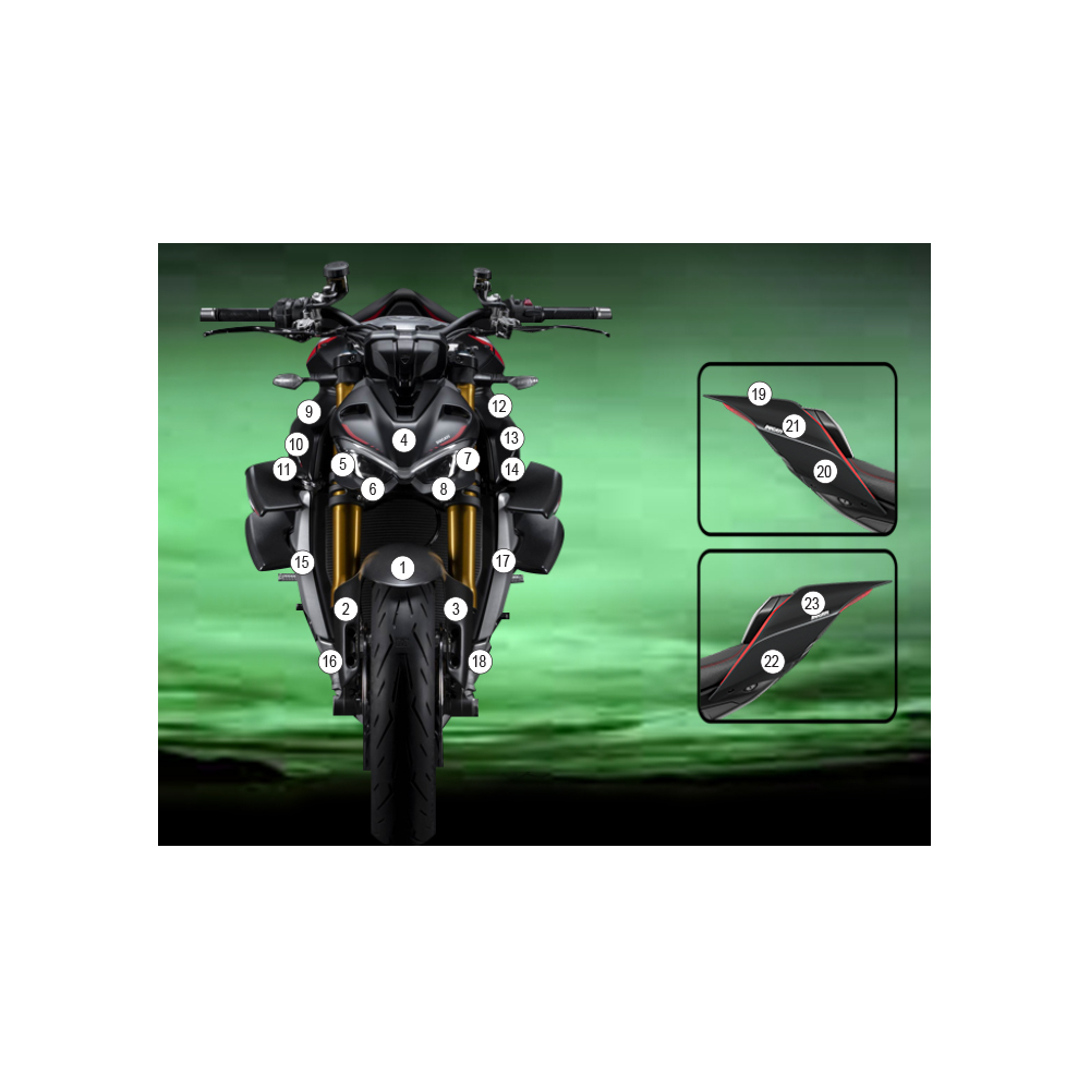 Eazi-Guard Paint Protection Film for Ducati Streetfighter V4 SP  gloss