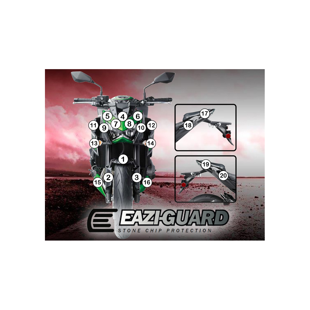 Eazi-Guard Paint Protection Film for Kawasaki Z800  matte