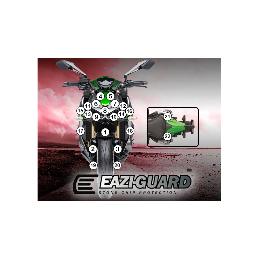 Eazi-Guard Paint Protection Film for Kawasaki Z1000 2014 - 2017  matte